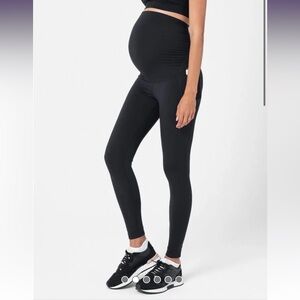 Seraphine 2 PAIRS Black Bump & Back Support Maternity Leggings